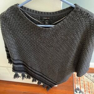 Style & Co. Charcoal Knit Poncho